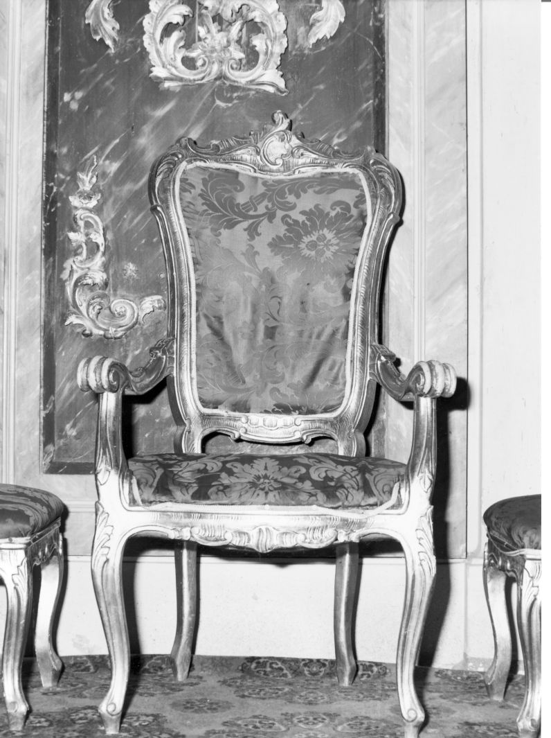 sedia del celebrante, opera isolata - bottega campana (seconda metà sec. XIX)
