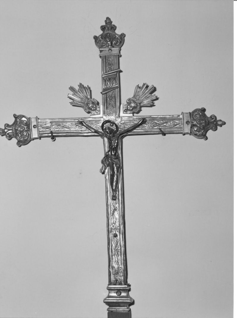 Cristo crocifisso (croce processionale, opera isolata) - bottega campana (sec. XVIII)