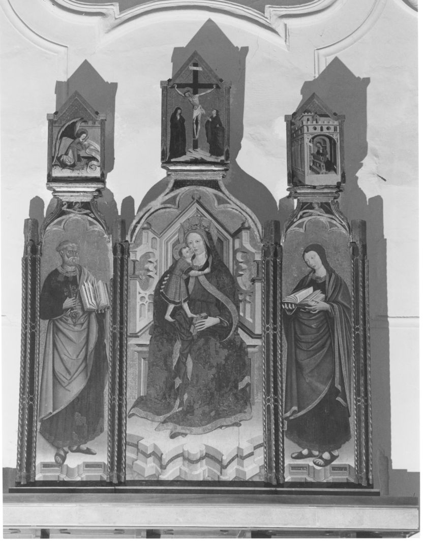 Madonna in trono con Bambino e Santi (trittico) di Pavanino da Palermo detto Pavanino Palermitano (attribuito) (seconda metà sec. XV)