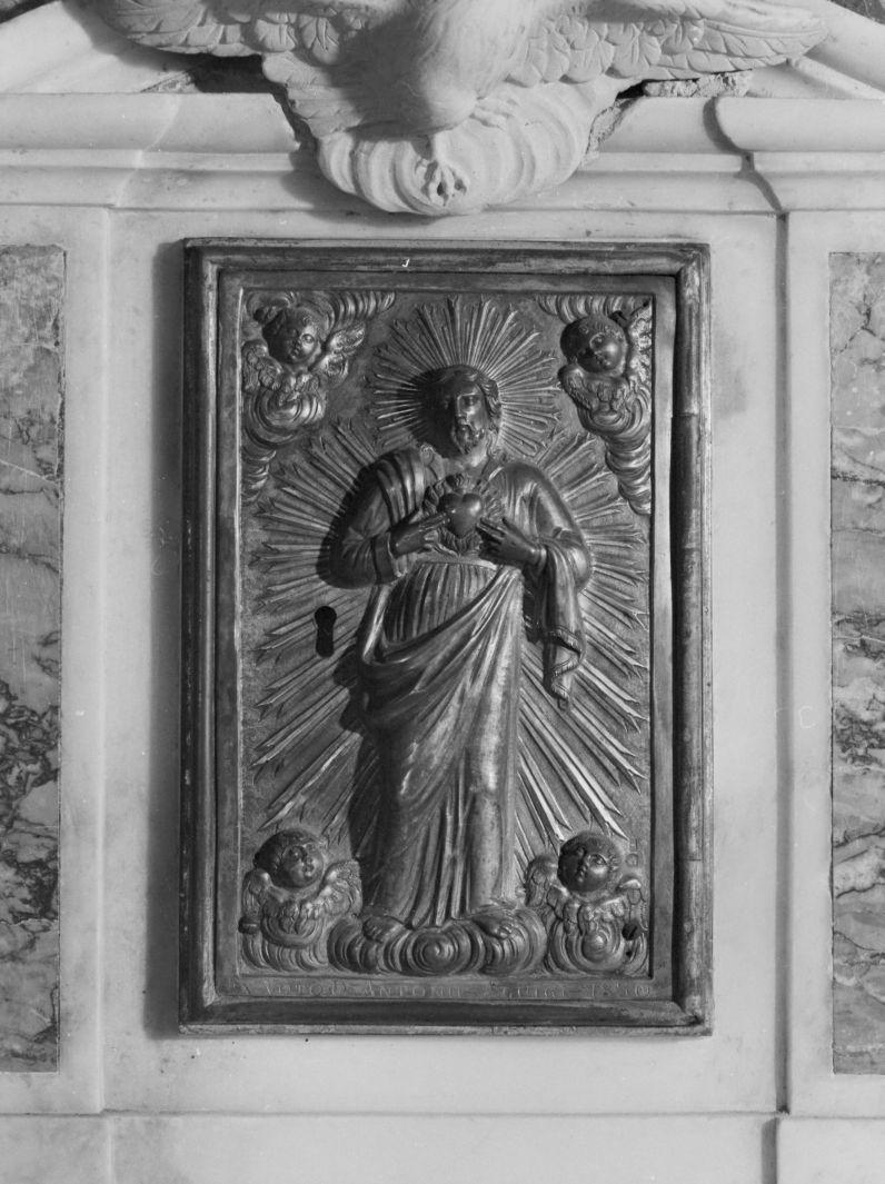 Sacro Cuore di Gesù (sportello di tabernacolo, elemento d'insieme) - bottega napoletana (sec. XIX)