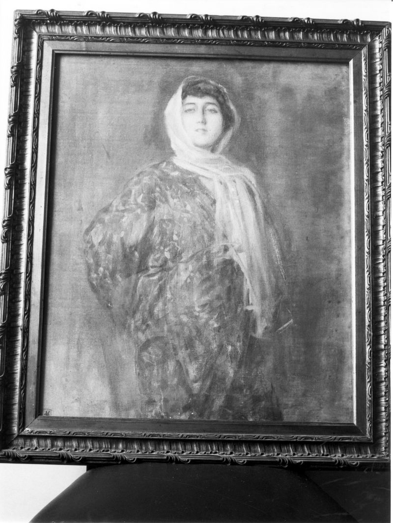 ritratto di donna (dipinto) di Scoppetta Pietro (attribuito) (fine sec. XIX)