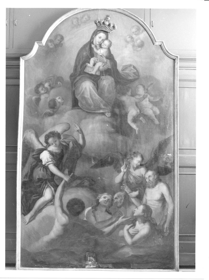 Madonna del Carmelo intercede per le anime del purgatorio (dipinto) - ambito napoletano (prima metà sec. XVIII)