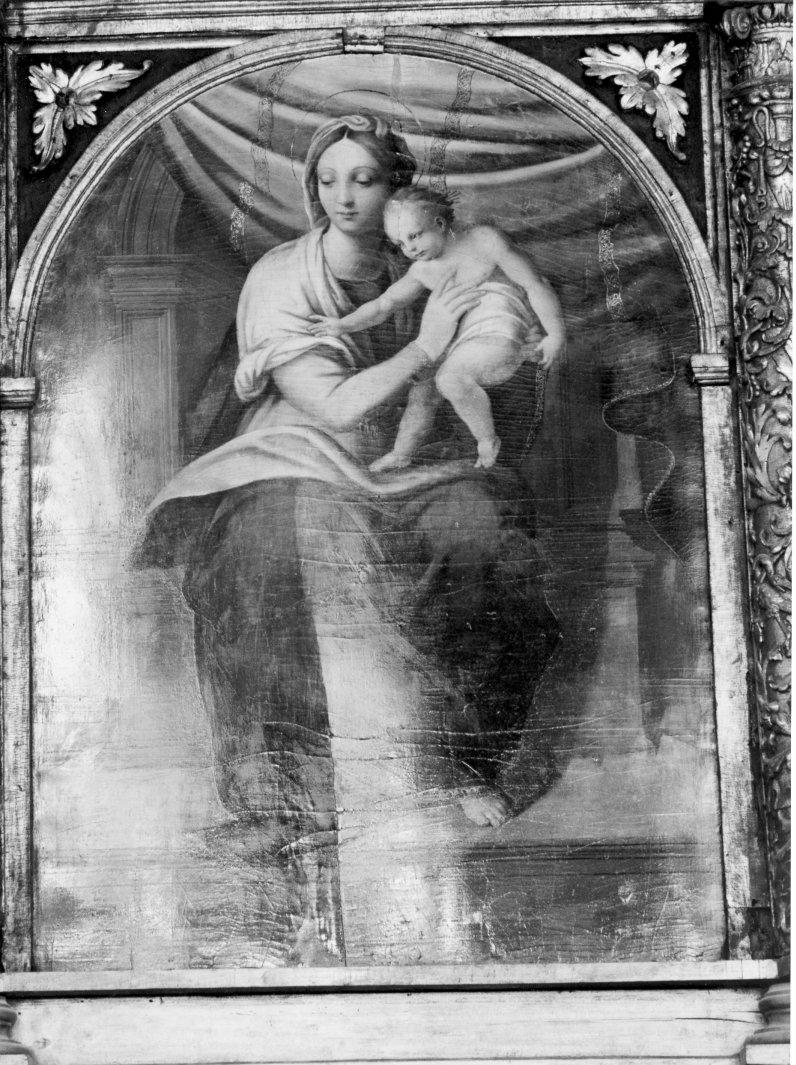 Madonna con Bambino (dipinto) di Criscuolo Giovanni Filippo (sec. XVI)