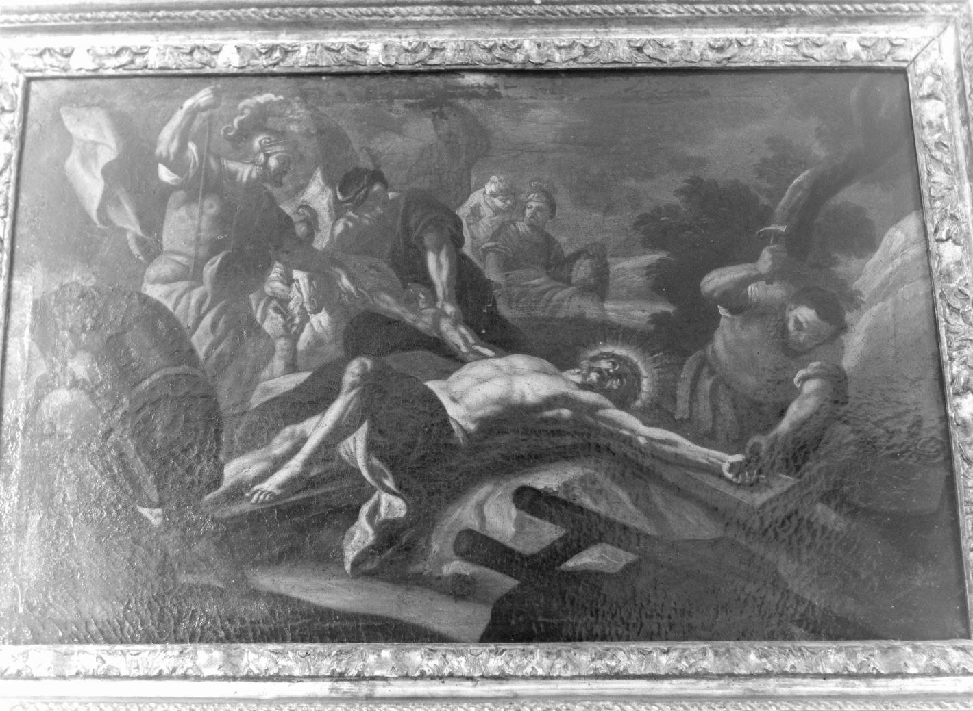 stazione XI: Gesù inchiodato alla croce (Via Crucis, ciclo) di De Maio Paolo (scuola) (sec. XVIII)