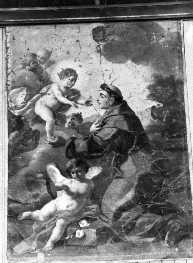 apparizione di Gesù Bambino a Sant'Antonio da Padova (dipinto) di De Mura Francesco (scuola) (seconda metà sec. XVIII)