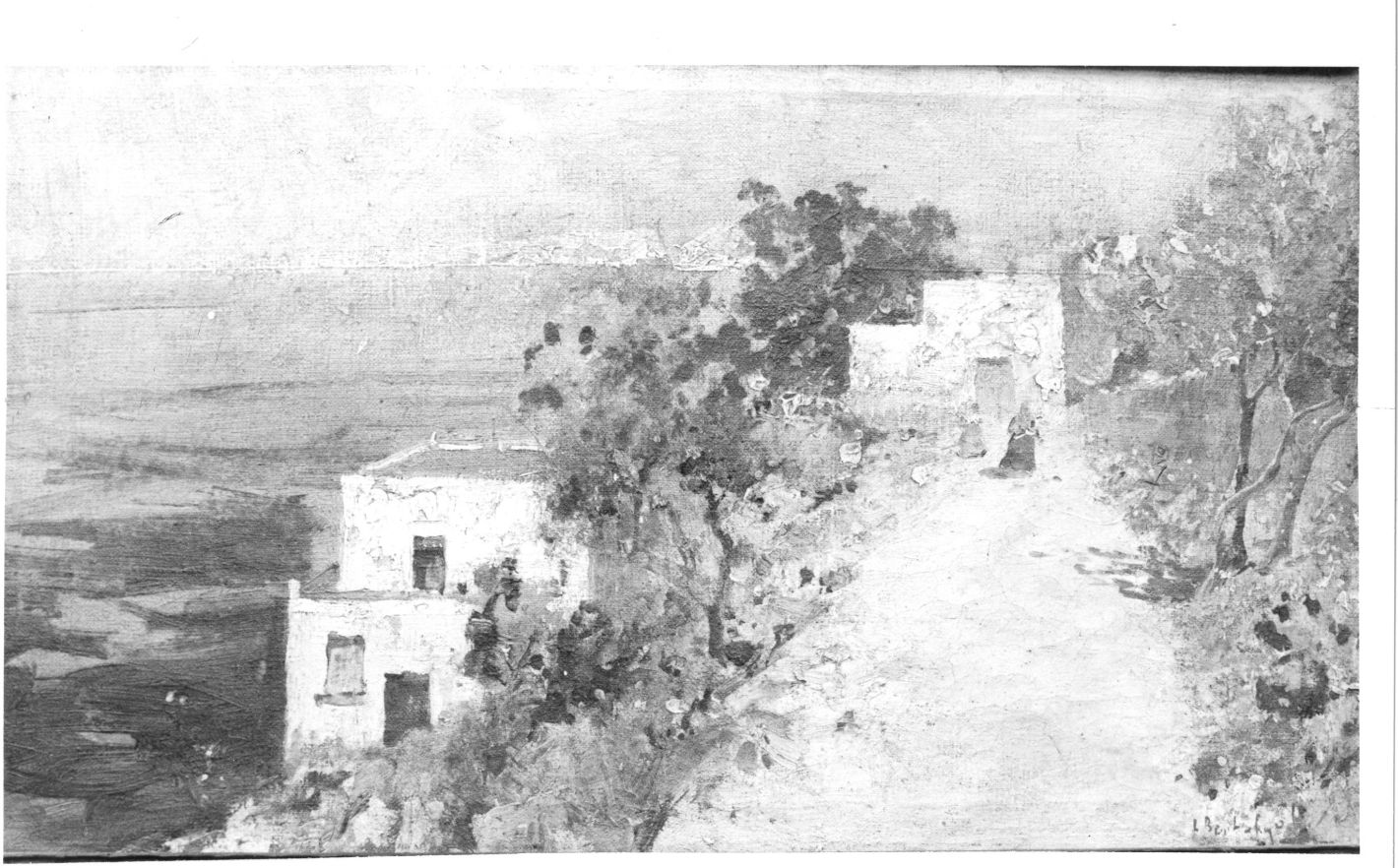 paesaggio (dipinto) di Bertelli Luigi (sec. XX)
