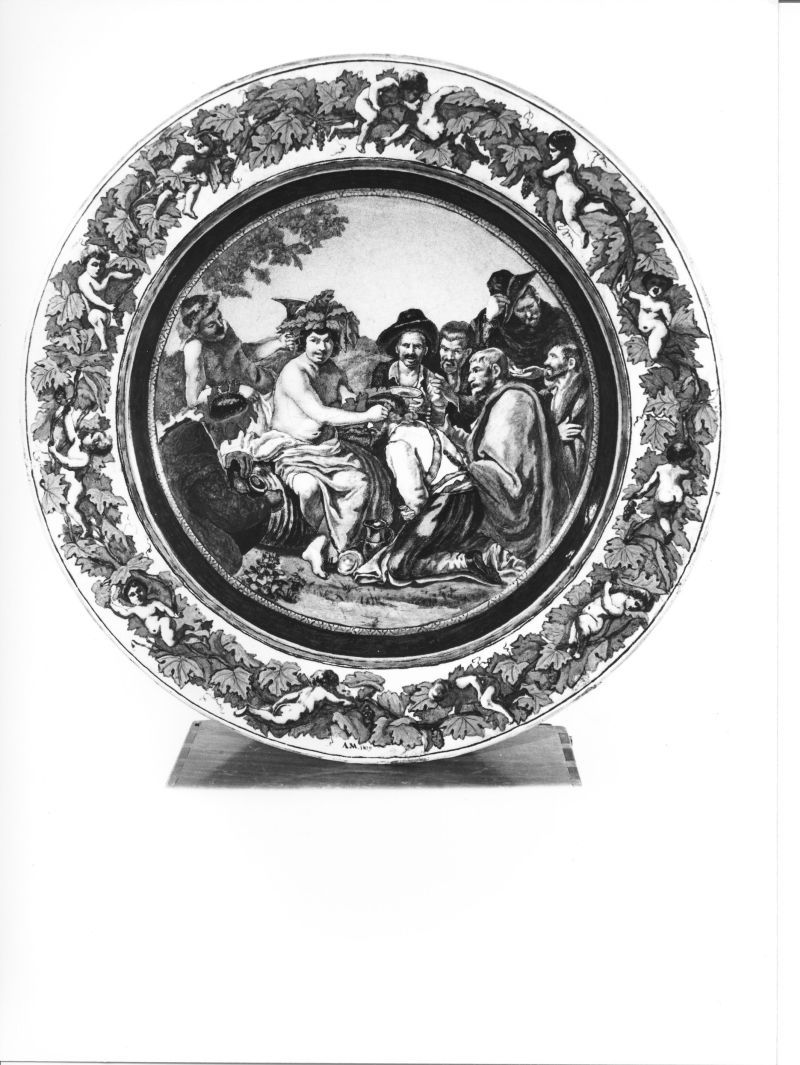 bevitori (piatto da pompa) di Martelli Achille (sec. XIX)
