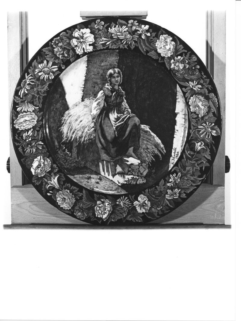 scena di vita campestre (piatto da pompa) di Martelli Achille (sec. XIX)