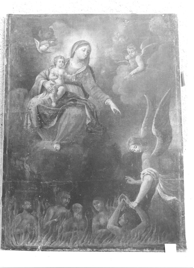 Madonna con Bambino, angeli e anime purganti (dipinto) - ambito napoletano (prima metà sec. XVIII)