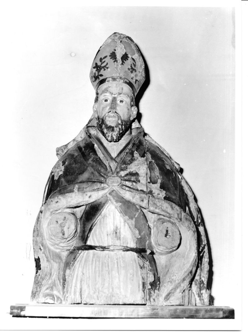 Santo vescovo (scultura, elemento d'insieme) - bottega irpina (prima metà sec. XVIII)