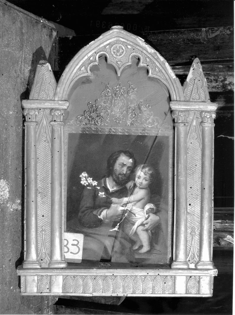 San Giuseppe e Gesù Bambino (stampa a colori) - ambito italiano (sec. XIX)