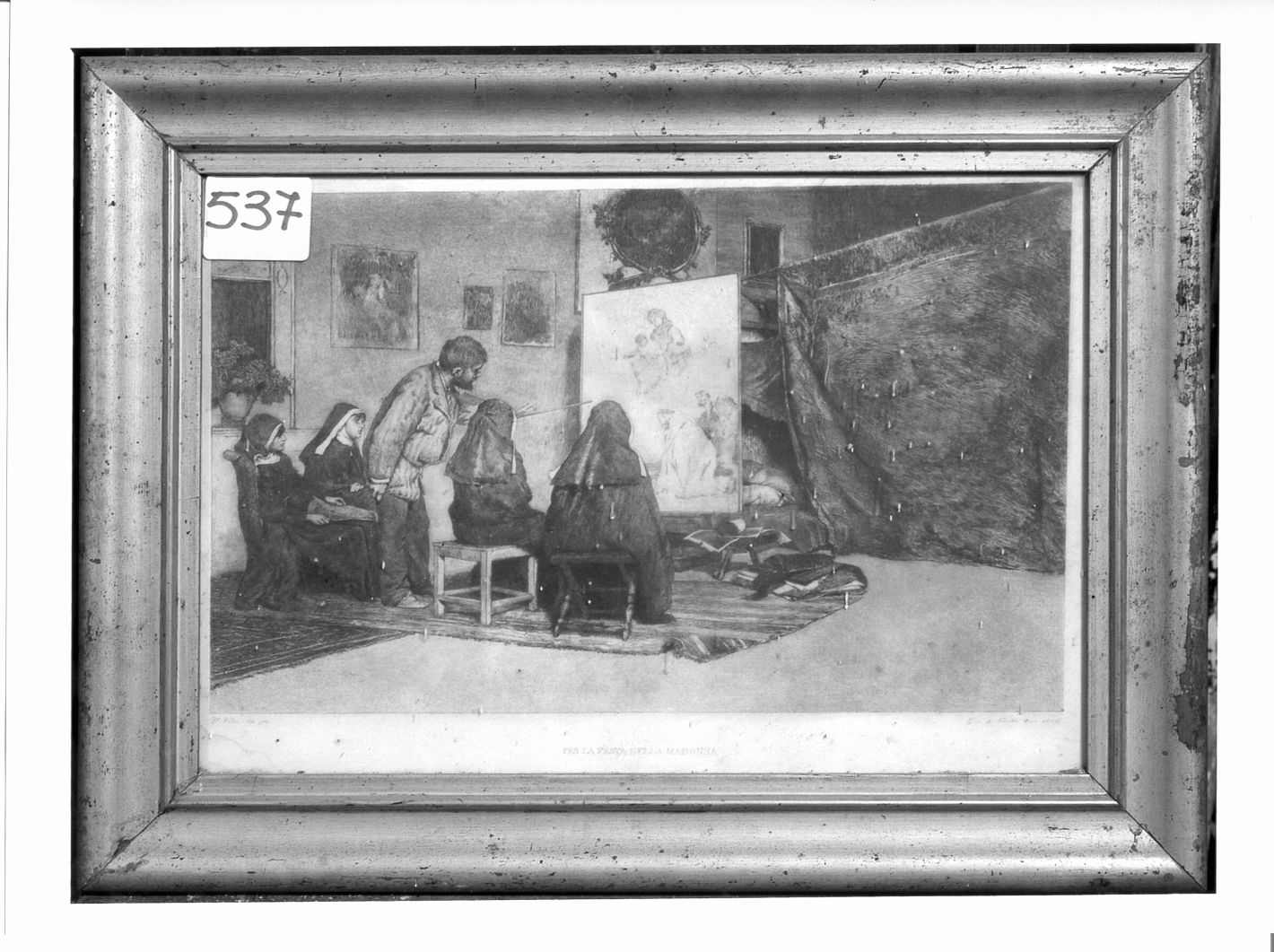 studio del pittore Vincenzo Volpe (stampa) di De Sanctis Giovanni, Volpe Vincenzo (fine sec. XIX)