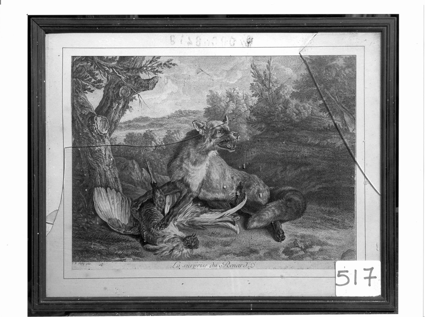 paesaggio con animali (stampa) di Beauvarlet, Oudry Jean Baptiste (sec. XVIII)