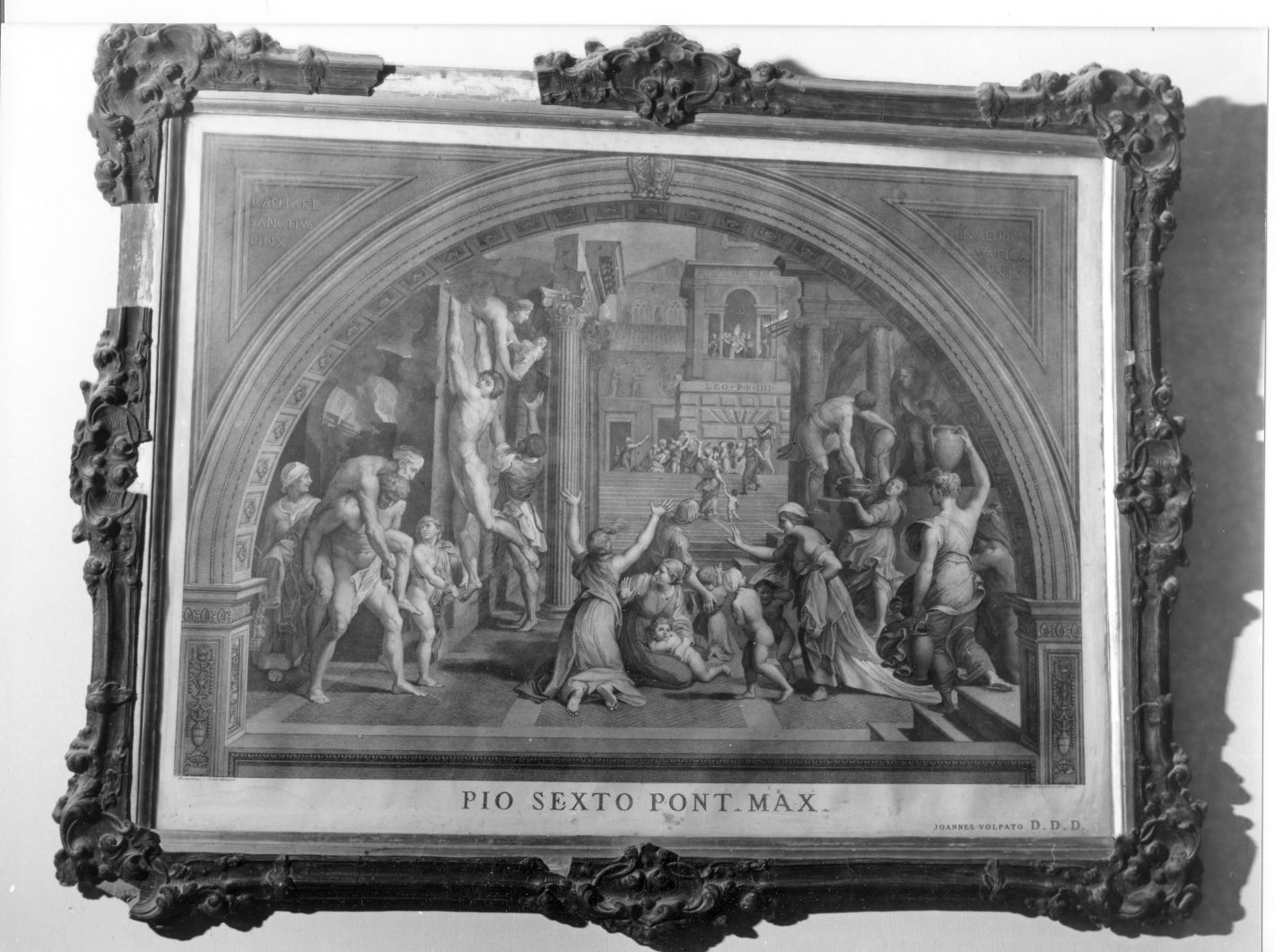 Incendio di Borgo (stampa) di Volpato Giovanni, Sanzio Raffaello (sec. XVIII)