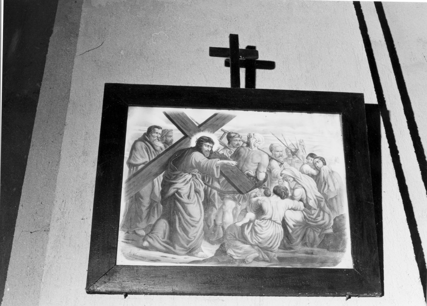 stazione VIII: Gesù consola le donne di Gerusalemme (stampa colorata a mano, serie) di Neraudeau Alexandre Julies (seconda metà sec. XIX)