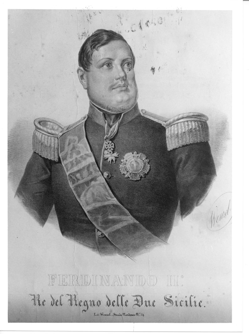 Ferdinando II di Borbone (stampa) di Wenzel Francesco (sec. XIX)