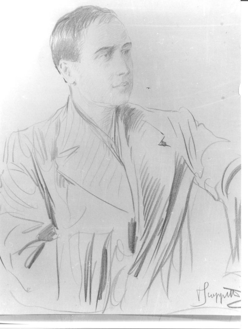 ritratto di Pietro Carrara (disegno) di Scoppetta Pietro (primo quarto sec. XX)