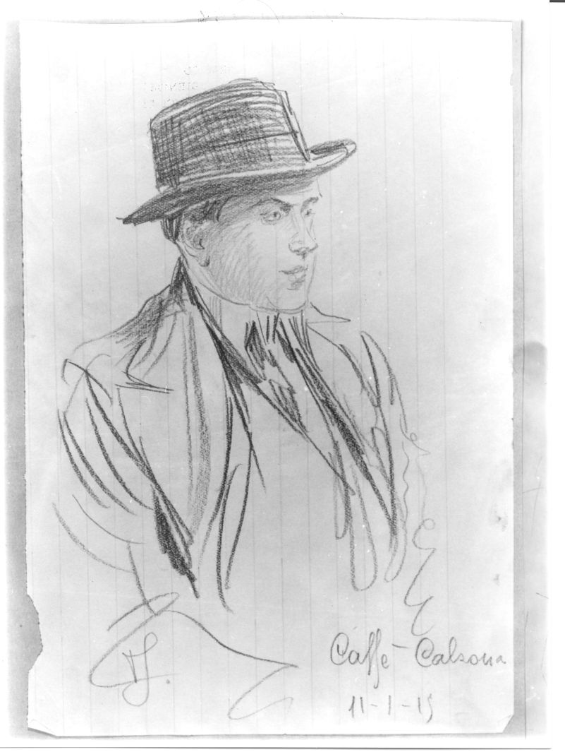 ritratto di Pietro Carrara (disegno) di Scoppetta Pietro (sec. XX)