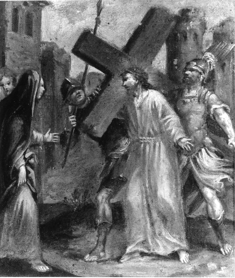 stazione IV: Gesù incontra la Madonna (Via Crucis, ciclo) - ambito romagnolo (sec. XVIII)