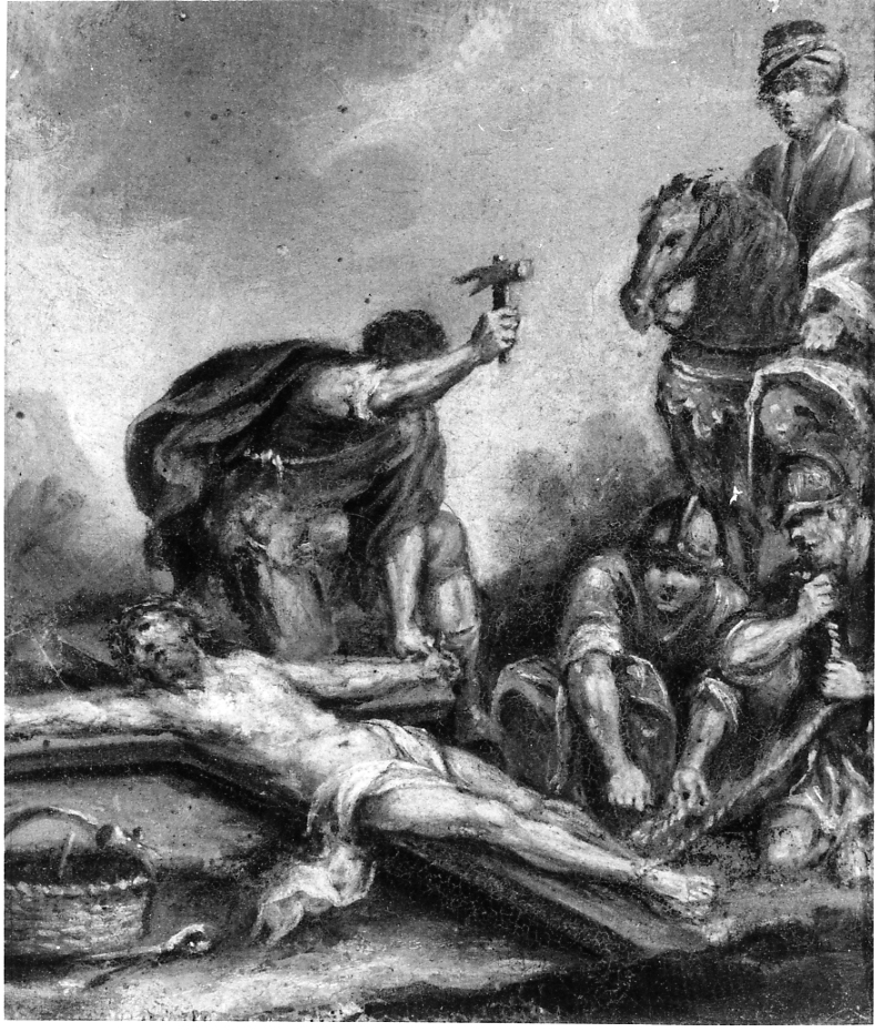 stazione XI: Gesù inchiodato alla croce (Via Crucis, ciclo) - ambito romagnolo (sec. XVIII)
