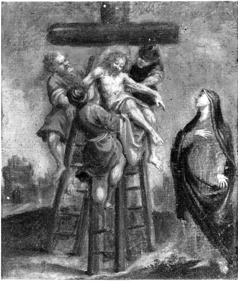 stazione XIII: Gesù deposto dalla croce (Via Crucis, ciclo) - ambito romagnolo (sec. XVIII)
