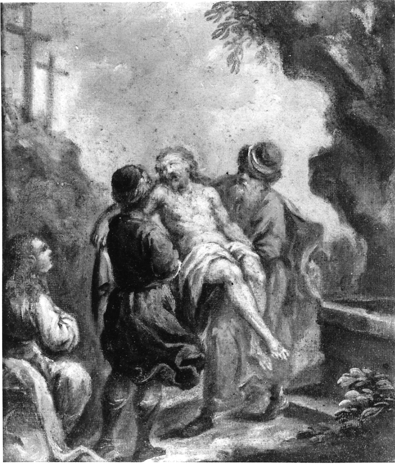 stazione XIV: Gesù deposto nel sepolcro (Via Crucis, ciclo) - ambito romagnolo (sec. XVIII)