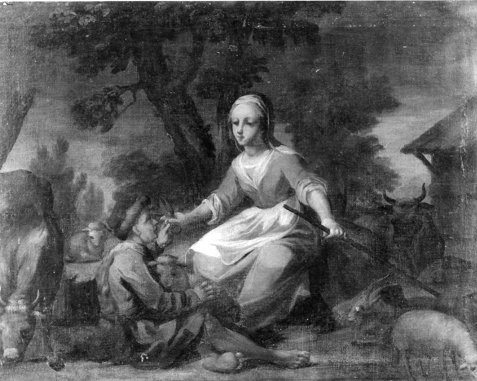 scena pastorale (dipinto) di Ferretti Giovan Domenico (attribuito) (sec. XVIII)