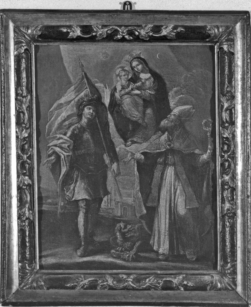 Madonna con Bambino, San Giorgio e San Mercuriale (dipinto) - ambito romagnolo (prima metà sec. XVIII)