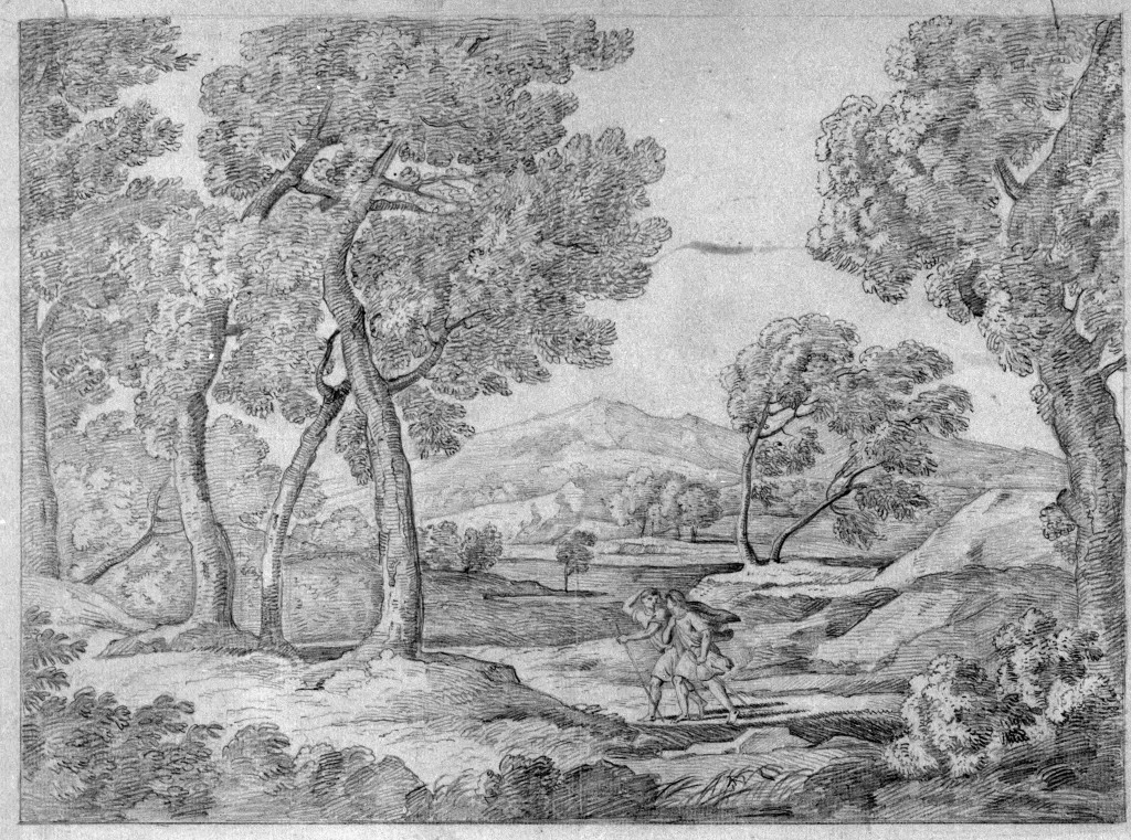 paesaggio (disegno) - ambito italiano (sec. XIX)