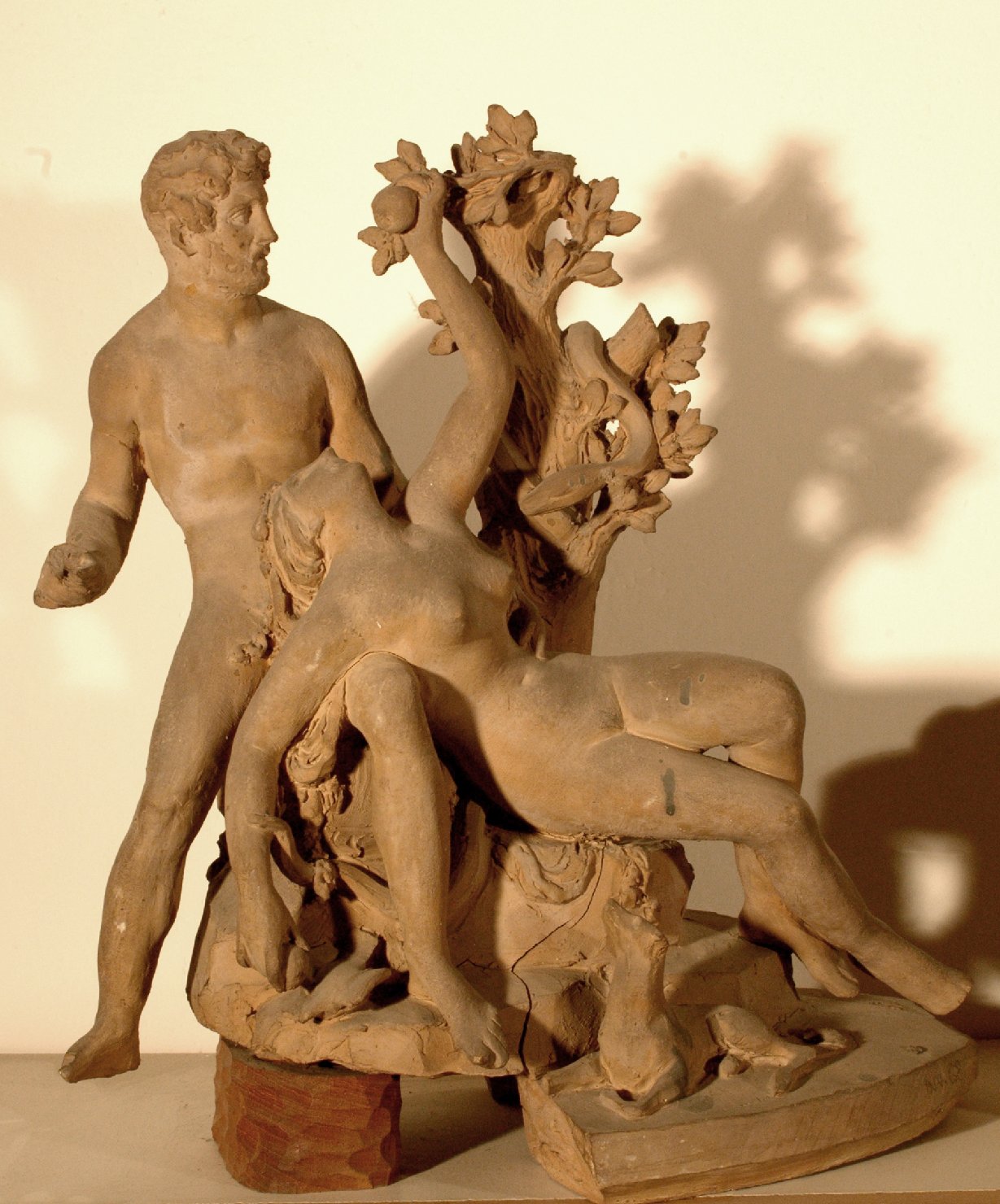 Adamo ed Eva nel paradiso terrestre (scultura) di Baruzzi Cincinnato (sec. XIX)