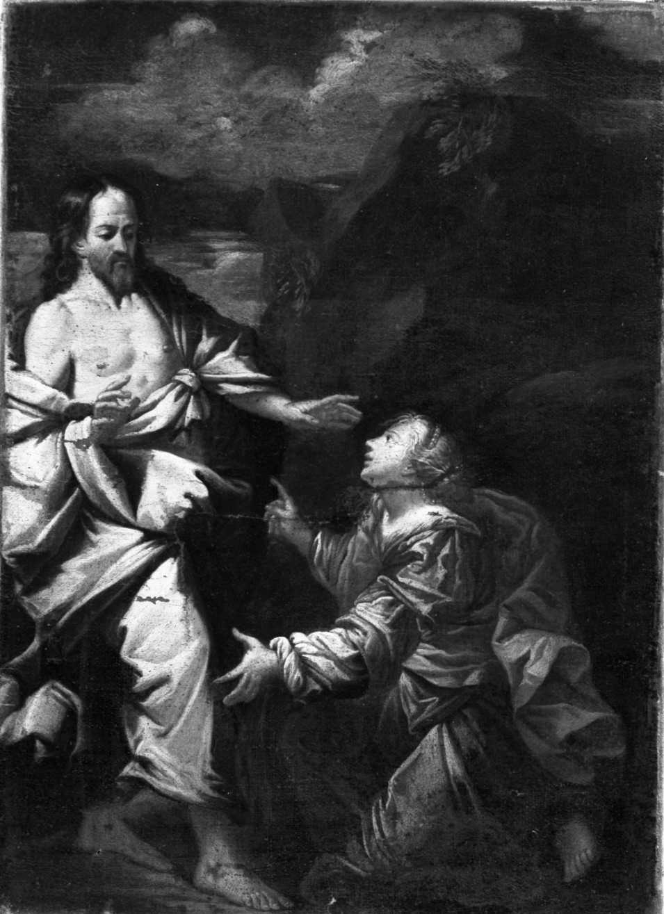 Noli me tangere, apparizione di Cristo risorto a Santa Maria Maddalena (dipinto) - ambito emiliano (sec. XVII)