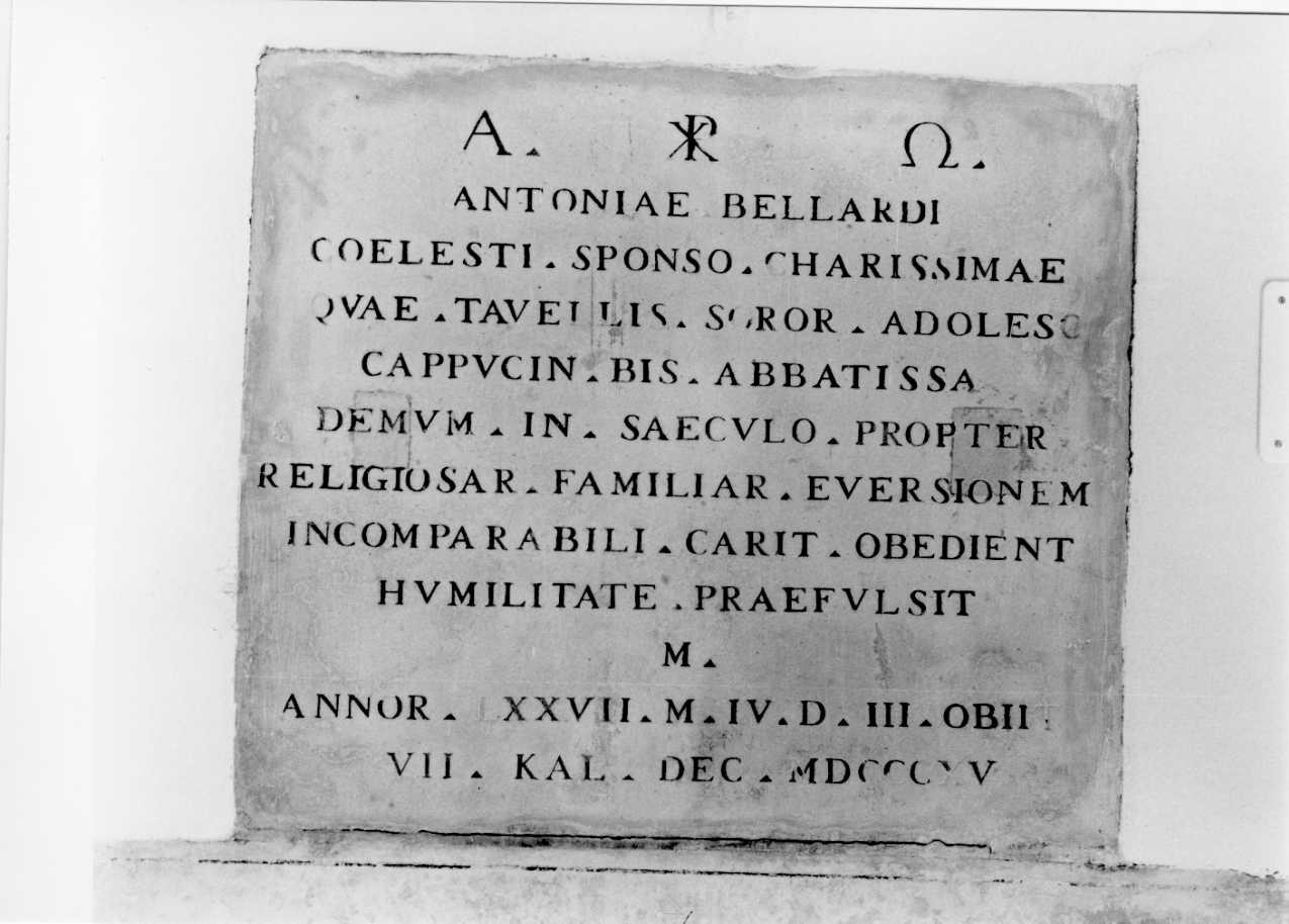 lapide tombale - bottega romagnola (sec. XIX)