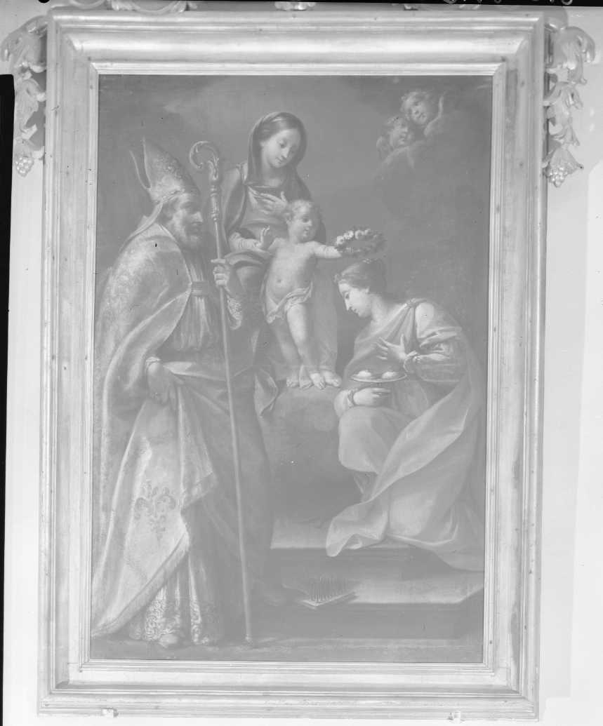 Madonna col Bambino e i SS. Agata e Biagio, Madonna con Bambino e Santi (dipinto) di Costa Giovan Battista (secondo quarto sec. XVIII)
