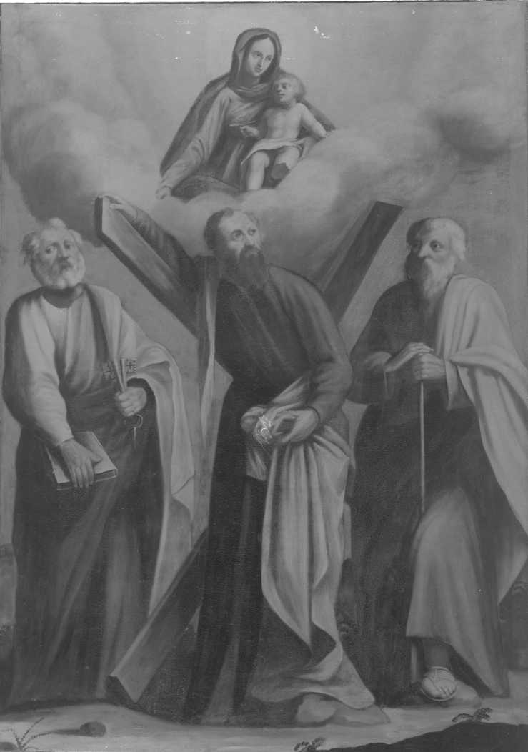 Madonna col Bambino e i Santi Pietro, Andrea e Giuseppe, Madonna con Bambino e Santi (dipinto) - ambito romagnolo (metà sec. XVII)