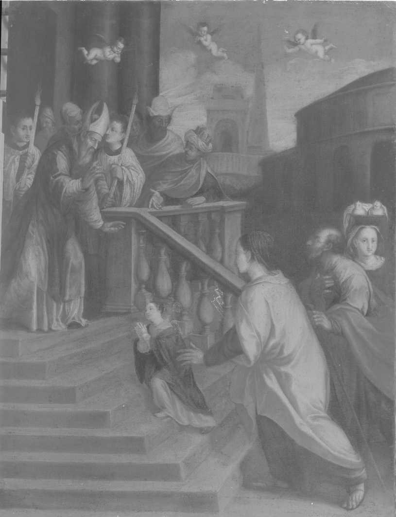 Presentazione di Maria al Tempio, presentazione di Maria Vergine al tempio (dipinto) - ambito romagnolo (inizio sec. XVII)