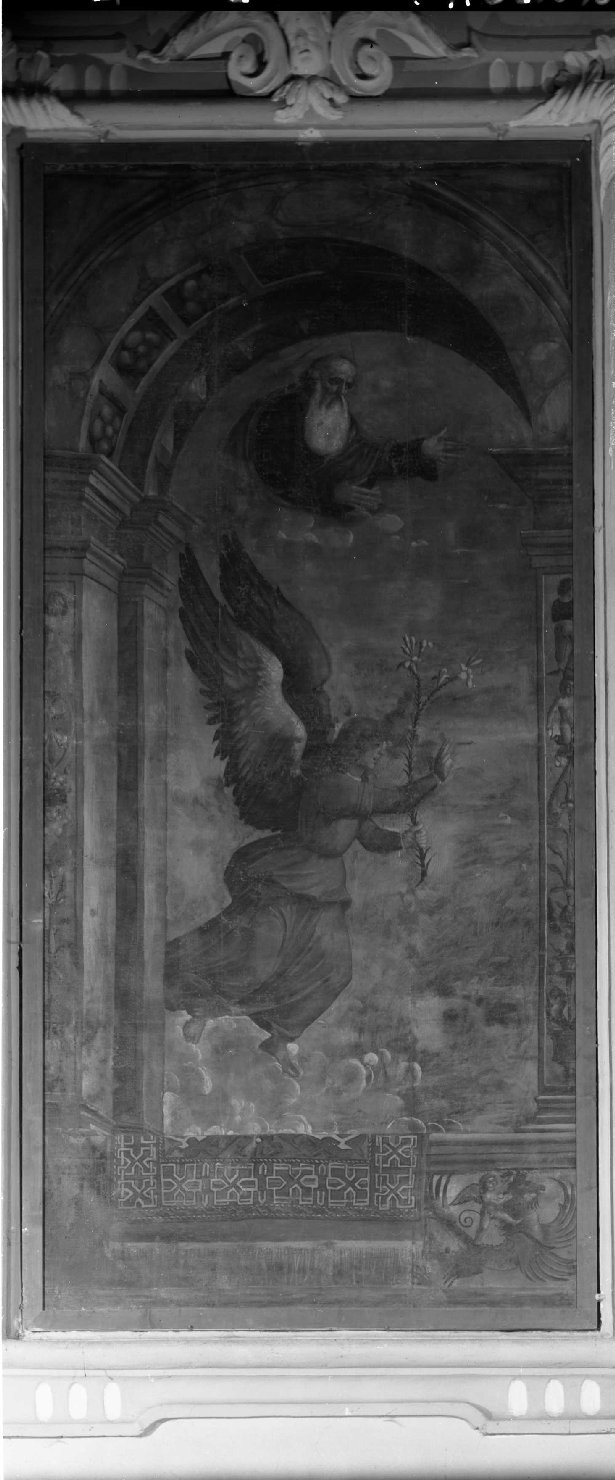 L'Angelo annunciante, angelo annunciante (anta d'organo) di Rondinelli Nicolò (inizio sec. XVI)