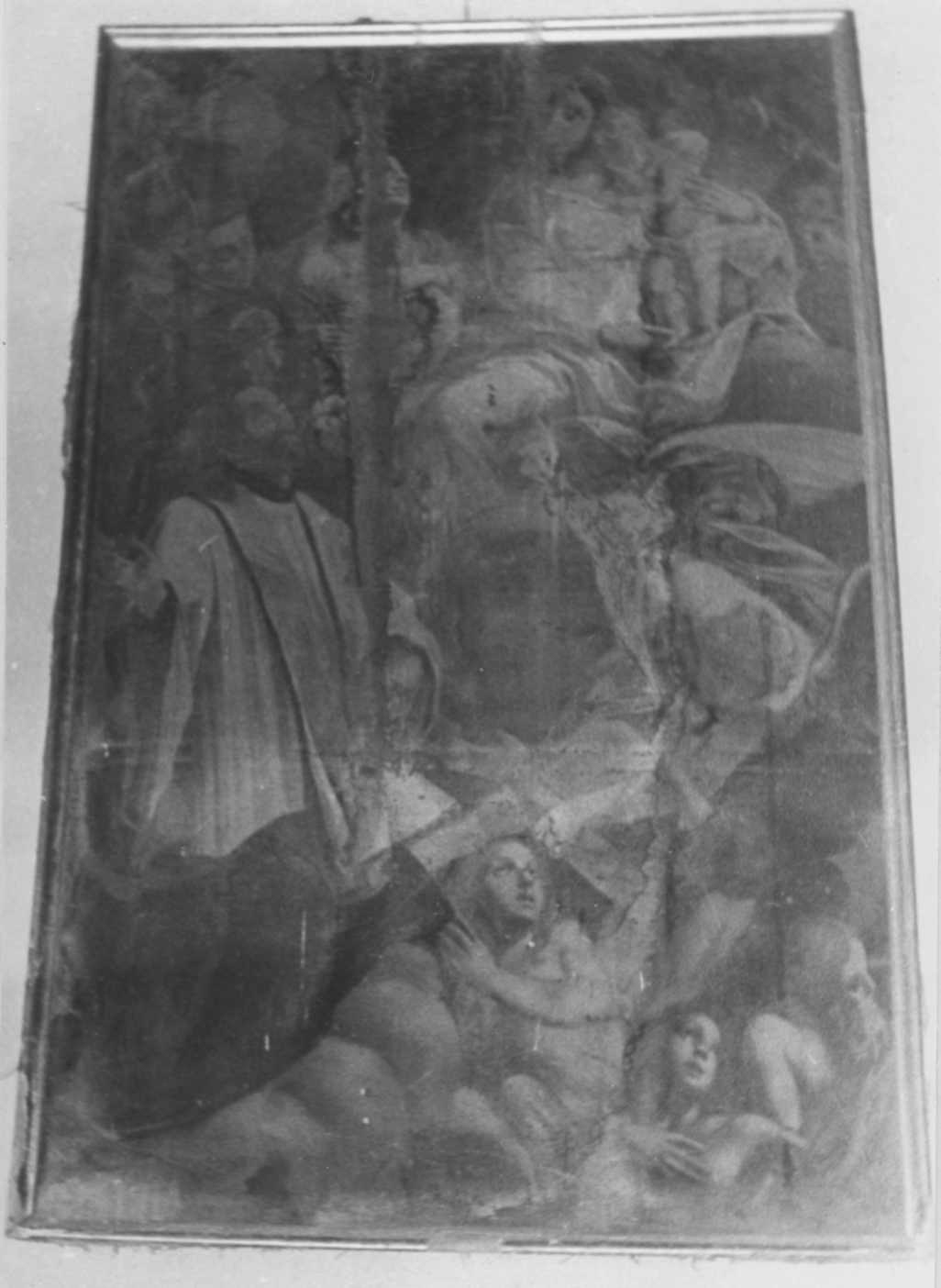 Madonna con Bambino, santi e anime del purgatorio (dipinto, opera isolata) di Modigliani Gianfrancesco (attribuito) (fine/inizio secc. XVI/ XVII)