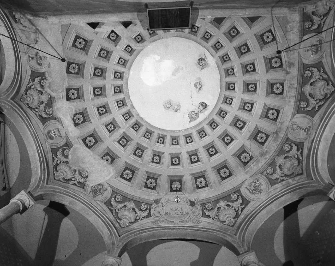 motivi decorativi a cassettoni con rosette (dipinto) - manifattura emiliana (primo quarto sec. XX)