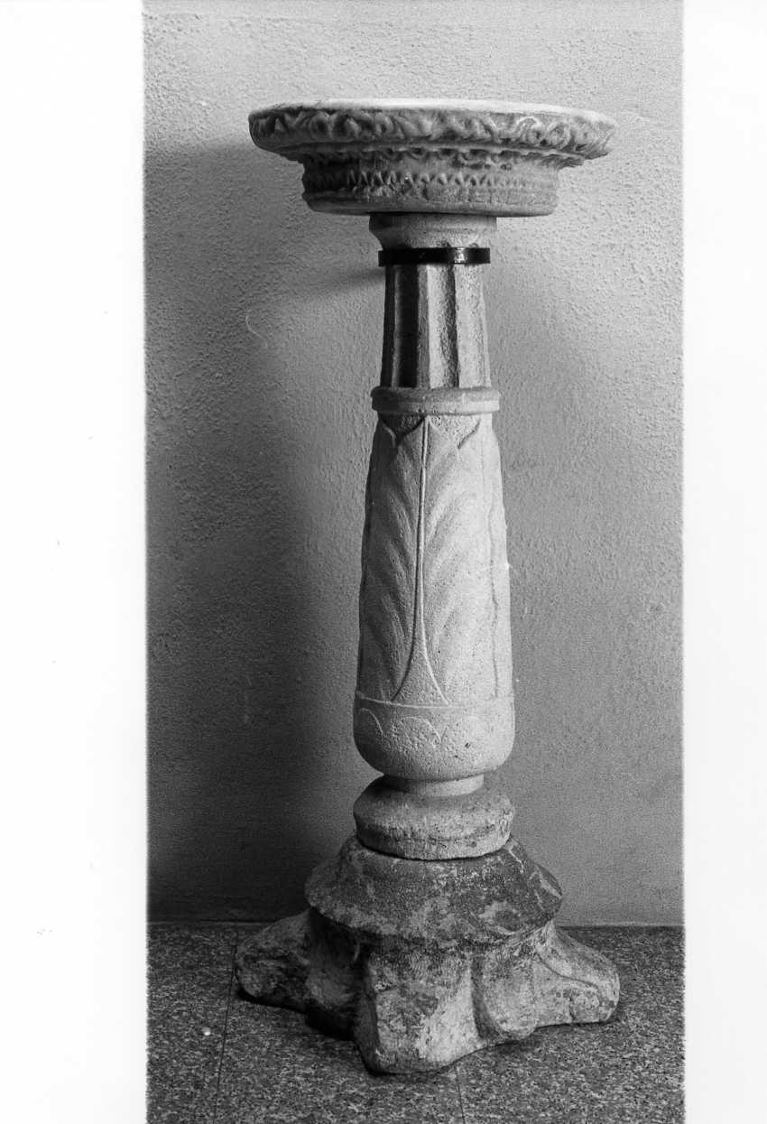 acquasantiera - a fusto - manifattura romagnola (seconda metà, prima metà sec. XVI, sec. XIX)