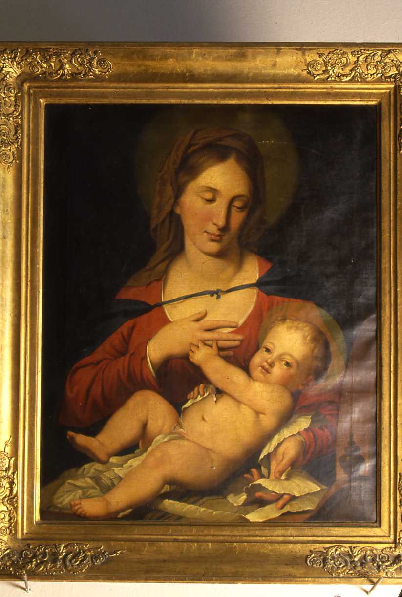 Madonna con Bambino (dipinto, opera isolata) - ambito emiliano-romagnolo (sec. XIX)