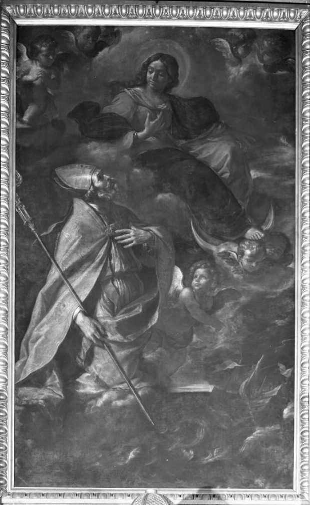 Madonna che appare a San Nicola di Bari (dipinto) di Gennari Cesare (sec. XVII)