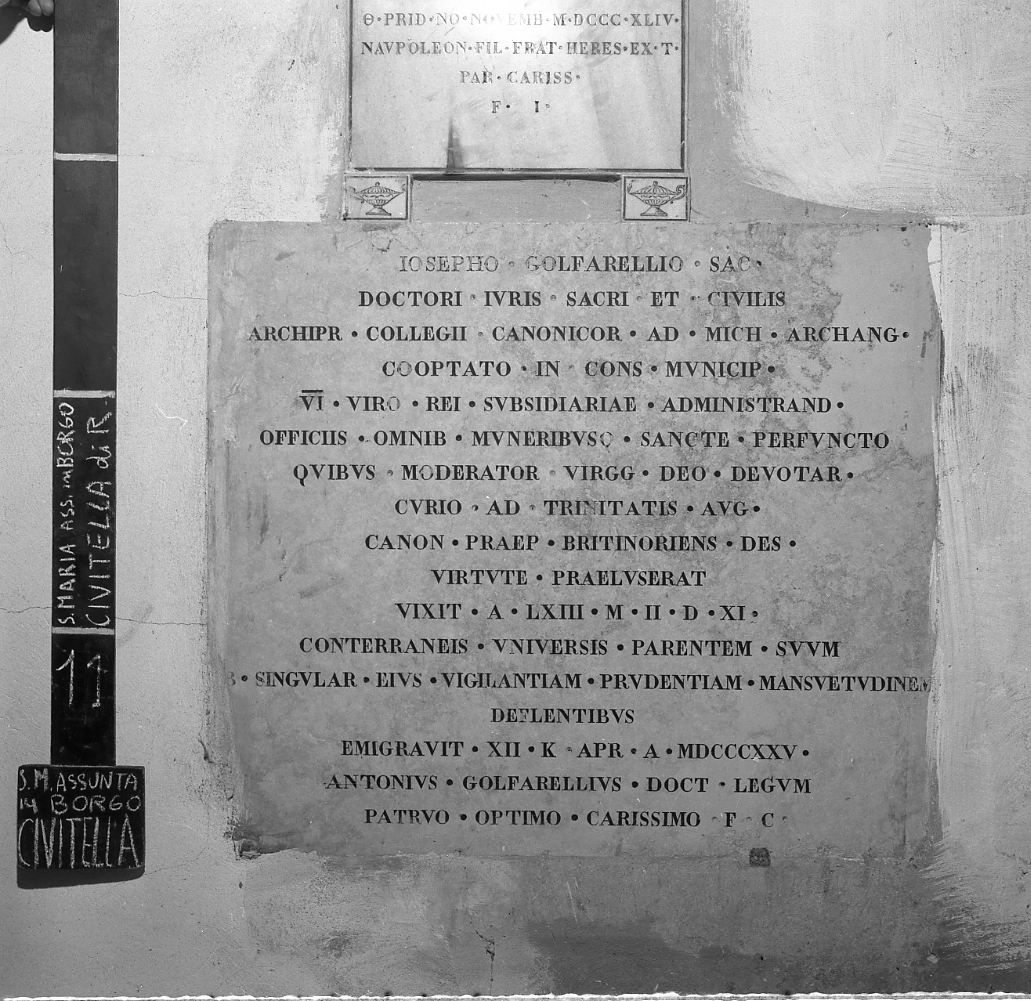 lapide tombale - bottega romagnola (sec. XIX)