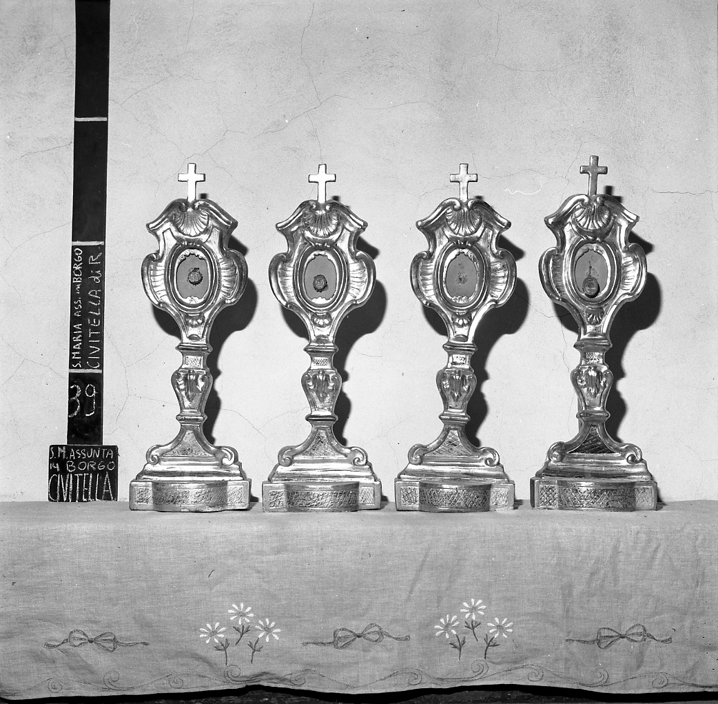 reliquiario, serie - bottega italiana (sec. XIX)