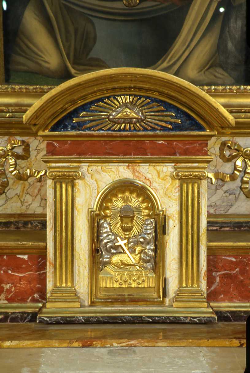 tabernacolo - a frontale architettonico - bottega emiliano-romagnola (seconda metà sec. XIX)