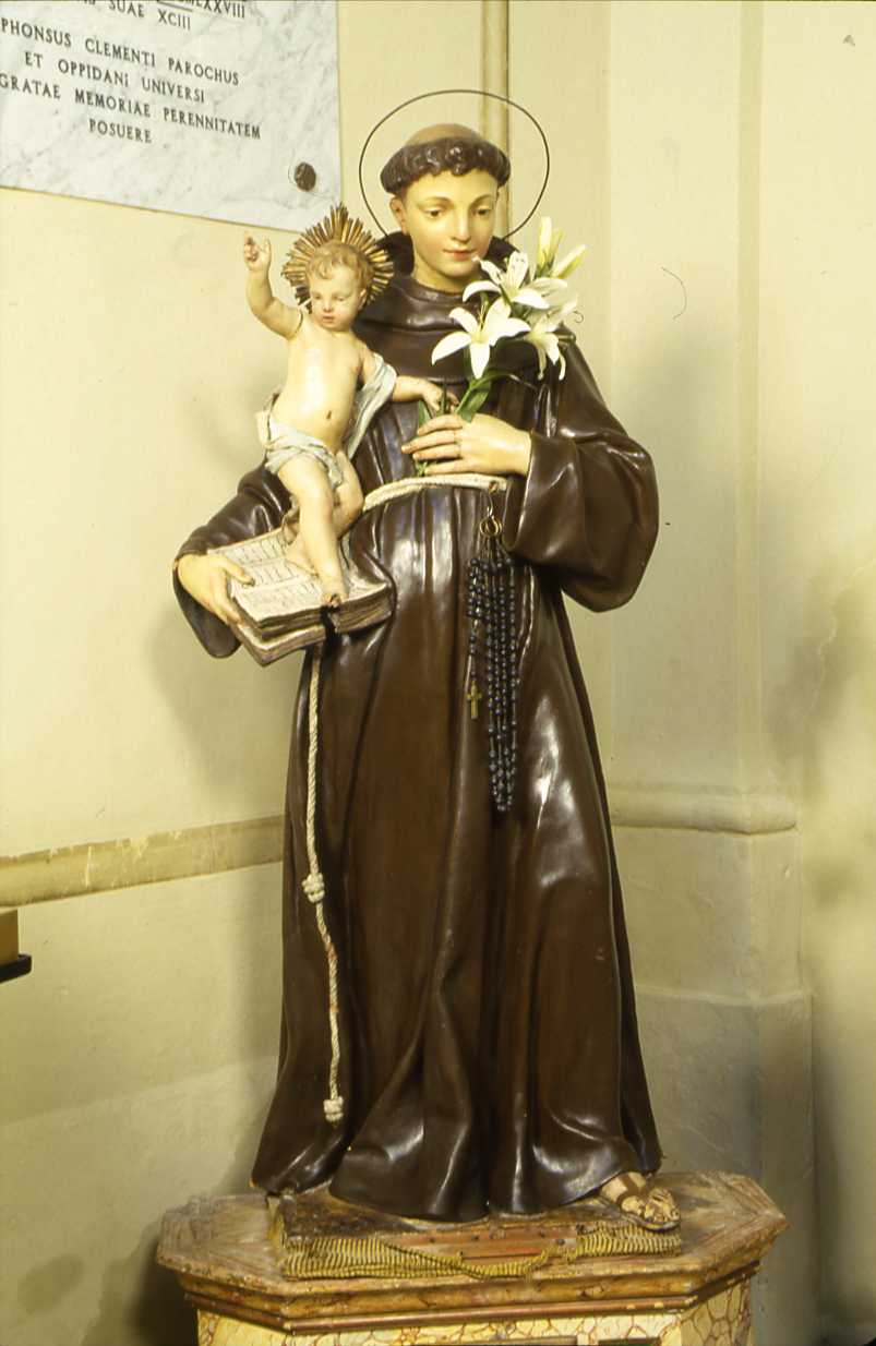 Sant'Antonio da Padova con il bambino (statua) - bottega emiliano-romagnola (fine/inizio secc. XIX/ XX)