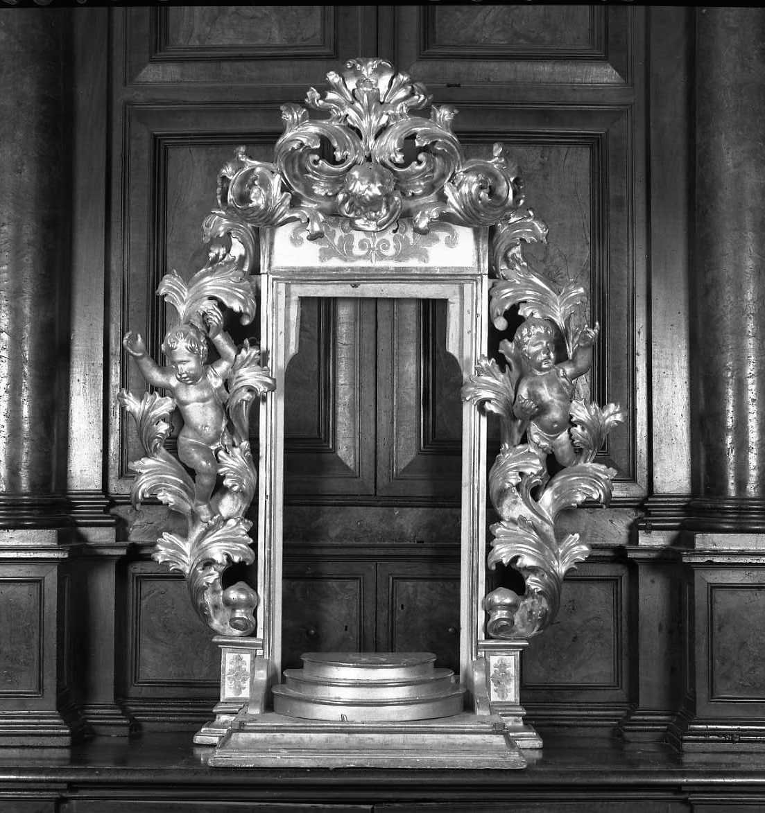 baldacchino di tronetto per esposizione eucaristica - bottega romagnola (secc. XVIII/ XIX)