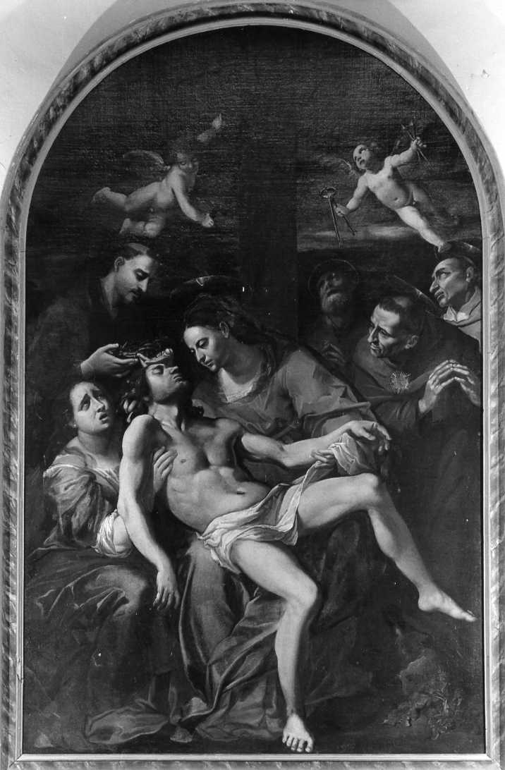 compianto sul Cristo morto (dipinto) di Circignani Antonio detto Pomarancio (sec. XVII)