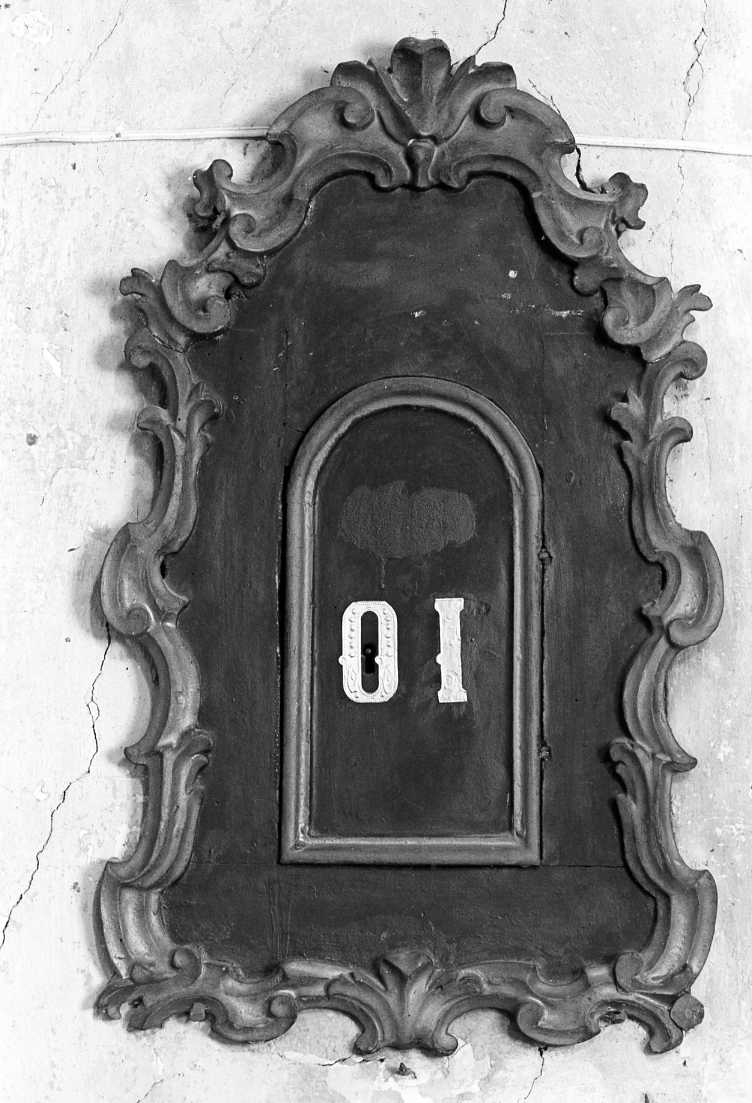 anta di armadietto per oli santi - manifattura romagnola (inizio sec. XIX)