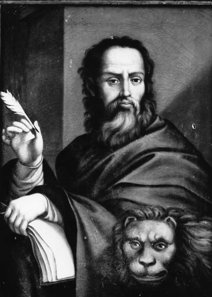 San Marco scrive il vangelo (dipinto) - ambito romagnolo (seconda metà sec. XIX)