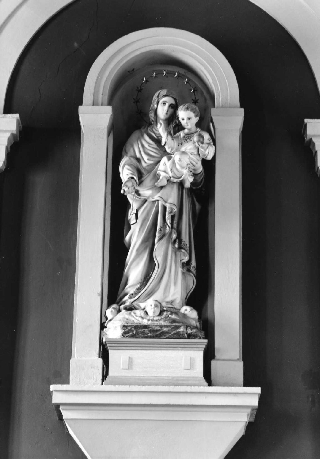 Madonna del Carmelo e angioletti (statua) - ambito romagnolo (sec. XX)